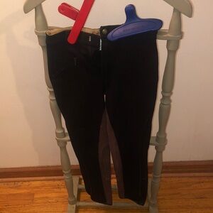 Kids Black Riding Breeches with Brown Inner Panels Equestrian brand Zaldi